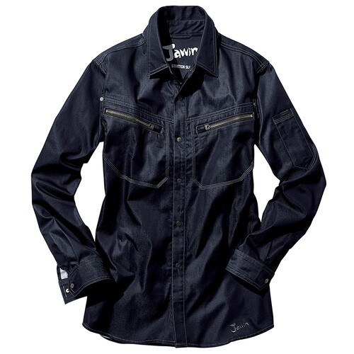 長袖シャツ 56504 シヤイニ−ブラツク EL