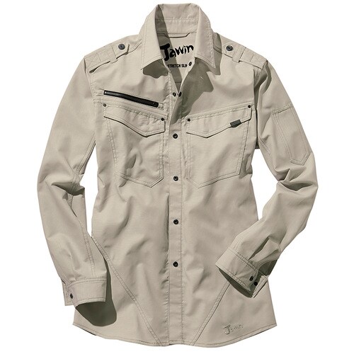 長袖シャツ 56604 アイボリ− 4L