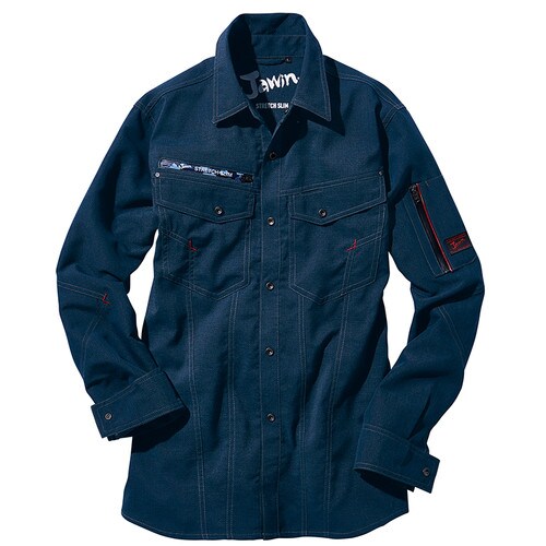 長袖シャツ 56804 ネ−ビ− L