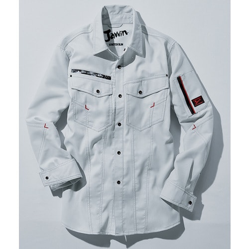 長袖シャツ 56804 シルバ− 4L