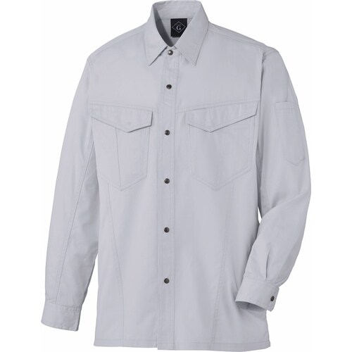 長袖シャツ 64004 シルバ− 5L