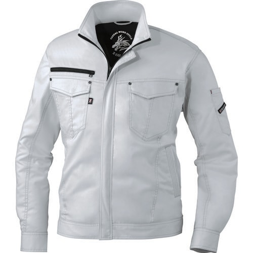 長袖ジャンパー 75000 シルバ− 5L