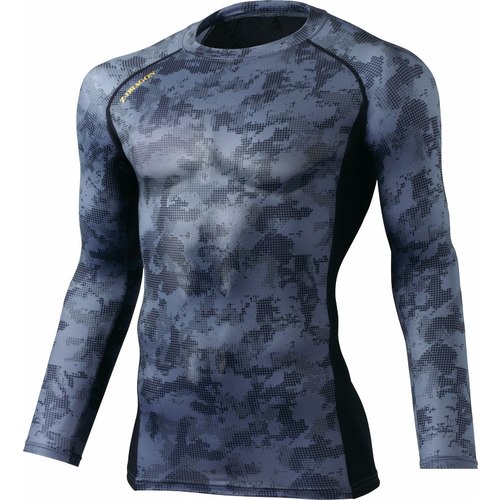 ロングスリーブ 75144 ブラツクカモフラ LL