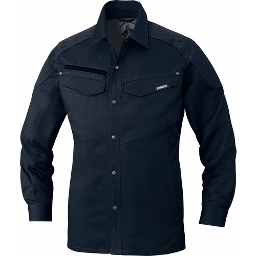 長袖シャツ 75404 シツクブラツク LL