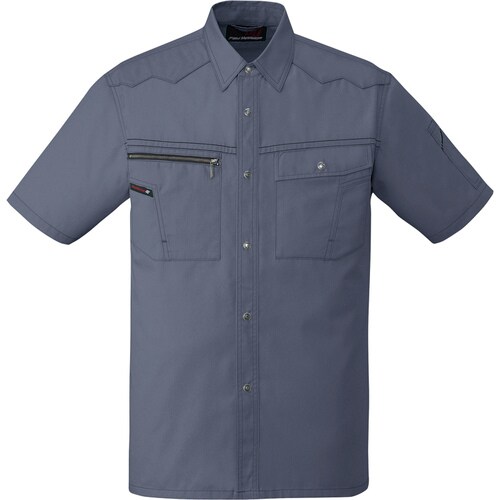 半袖シャツ 85014 ブル−グレ− EL