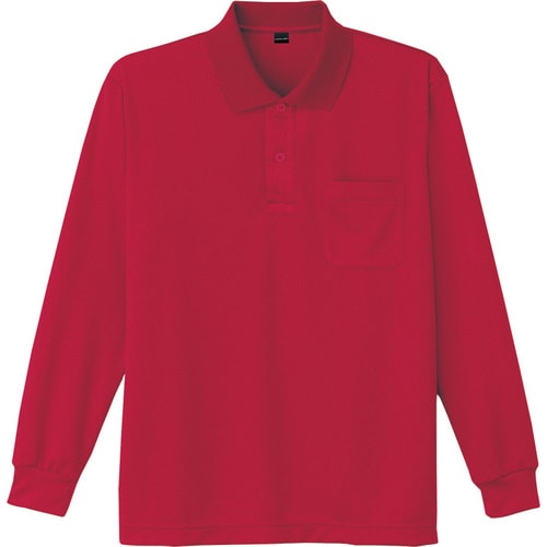 長袖ポロシャツ 85804 レツド LL
