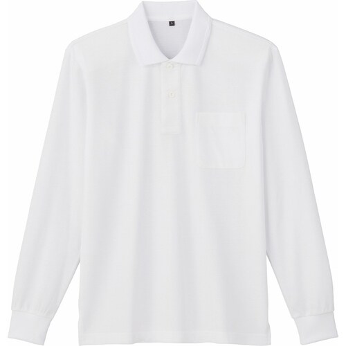 長袖ポロシャツ 85864 ホワイト 4L