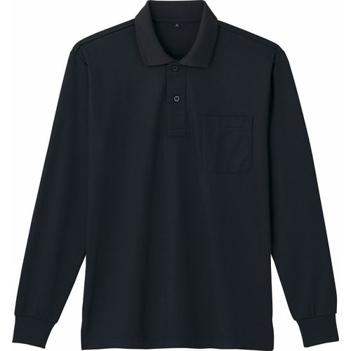 長袖ポロシャツ 85864 ブラツク 4L