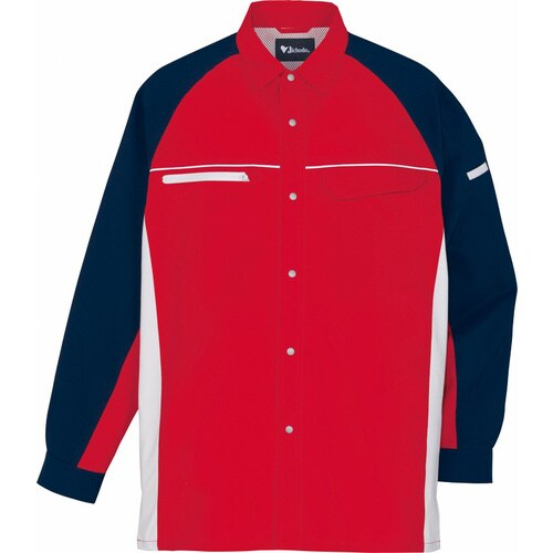 長袖シヤツ 86804 レツド EL
