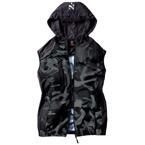 空調服ベスト 74230 ブラツクカモフラ 4L