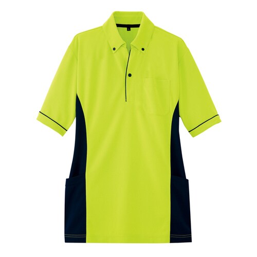 サイドポケット半袖ポロシャツ ライム 5L