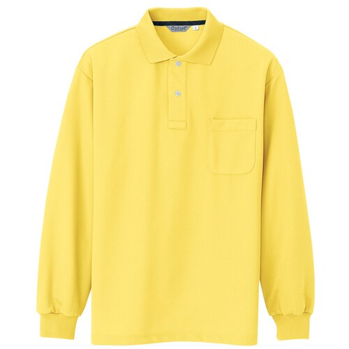 メンズ長袖ポロシャツ イエロー 3L