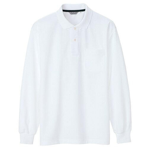 メンズ長袖ポロシャツ ホワイト 3L