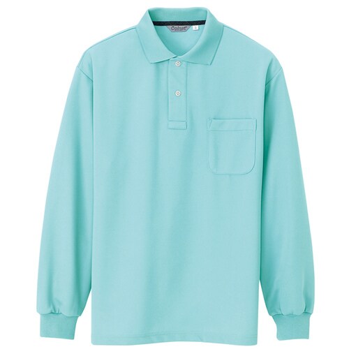 メンズ長袖ポロシャツ ミントグリーン LL