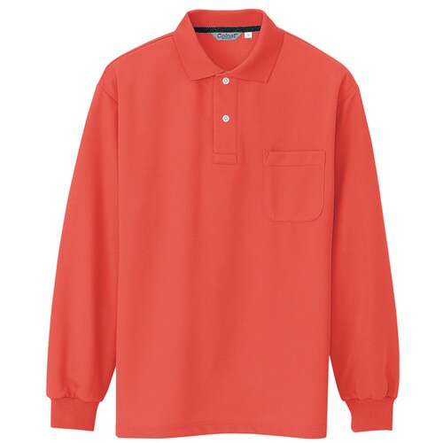 メンズ長袖ポロシャツ レッド 4L