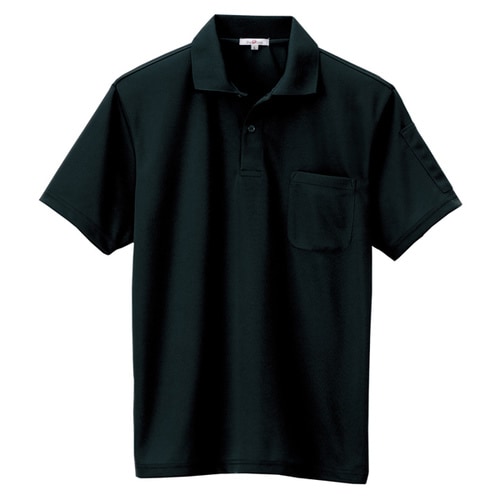 吸汗速乾半袖ポロシャツ ブラック 4L