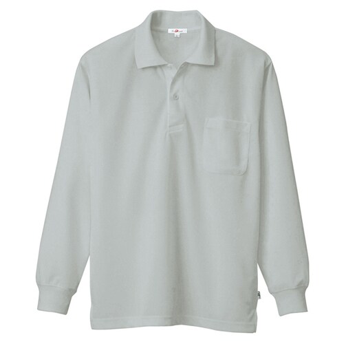 吸汗速乾長袖ポロシャツ グレー M