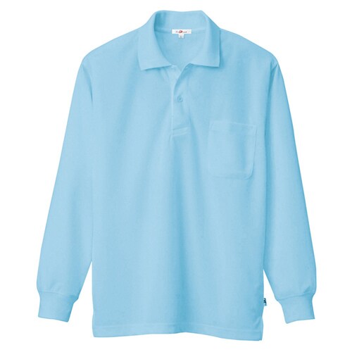 吸汗速乾長袖ポロシャツ サックス SS