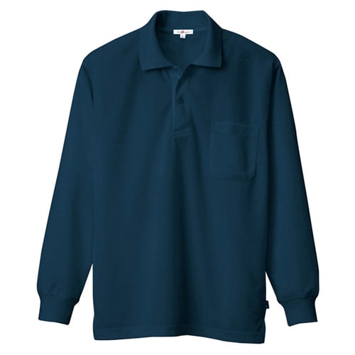 吸汗速乾長袖ポロシャツ ネイビー LL