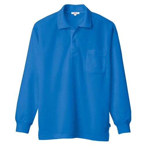 吸汗速乾長袖ポロシャツ Rブルー 4L