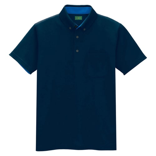 半袖ボタンダウンポロシャツ ネイビー LL