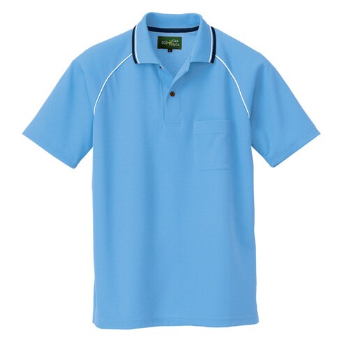 制電半袖ポロシャツ サックス 4L