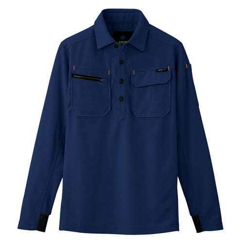 長袖ポロシャツ ネイビー M