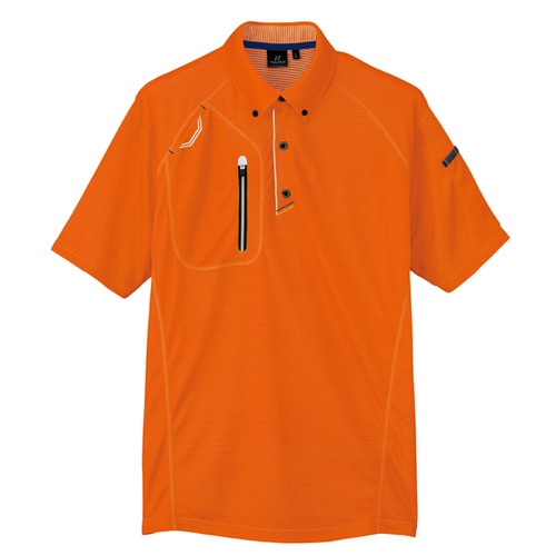 半袖ボタンダウンポロシャツ オレンジ LL