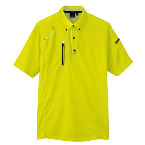 半袖ボタンダウンポロシャツ ライム SS