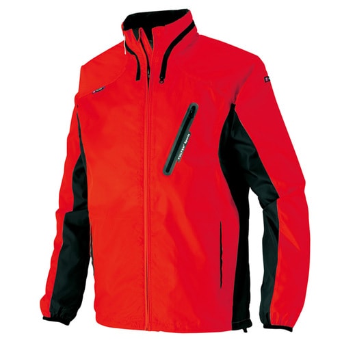 フードインジャケット レッド×ブラック S