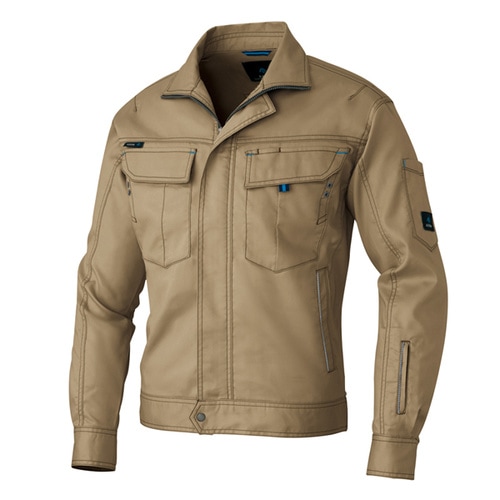 長袖ストレッチブルゾン カーキ 6L