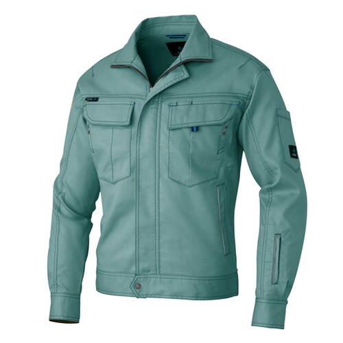 長袖ストレッチブルゾン ターコイズ L