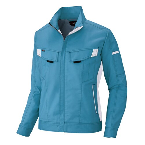 長袖ブルゾン サックス×シルバーグレー 4L