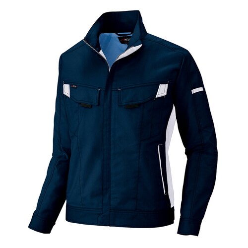 長袖ブルゾン ネイビー×シルバーグレー 4L