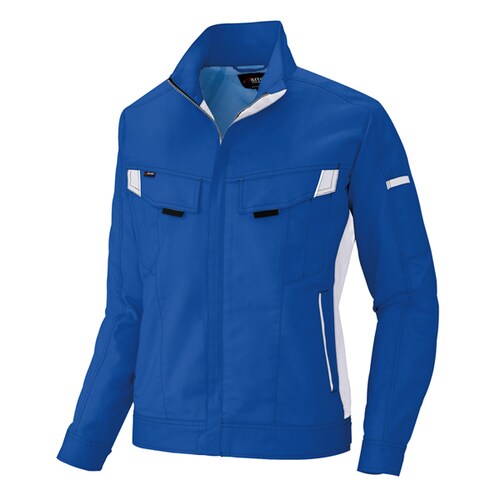 長袖ブルゾン Rブルー×シルバーグレー 5L