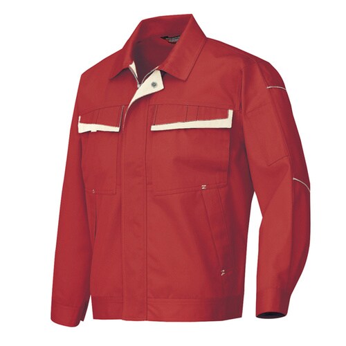 長袖ブルゾン ワインレッド×アイボリー LL