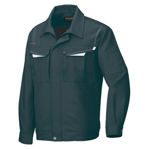 長袖ブルゾンA ブラック×シルバーグレー 5L