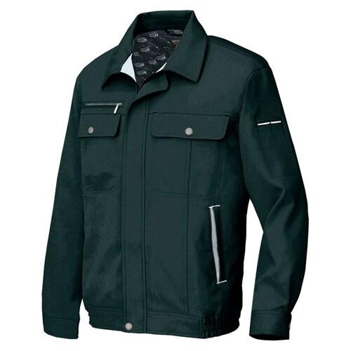 長袖ブルゾンB ブラック×シルバーグレー 3L