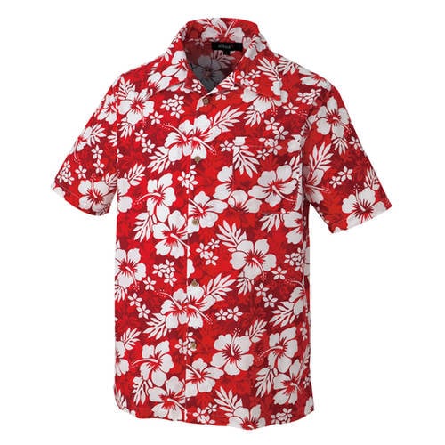 アロハシャツ(ハイビスカス) レッド S