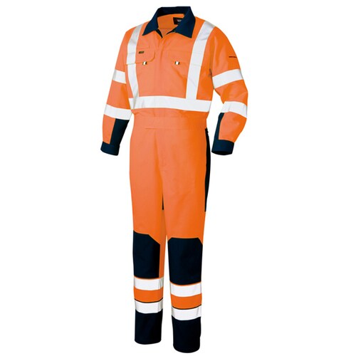 ツナギ ハイパーオレンジ×ネイビー M