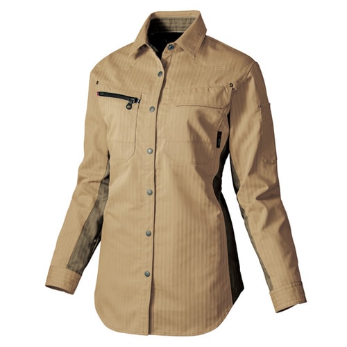 レディース長袖シャツ カーキ 5L