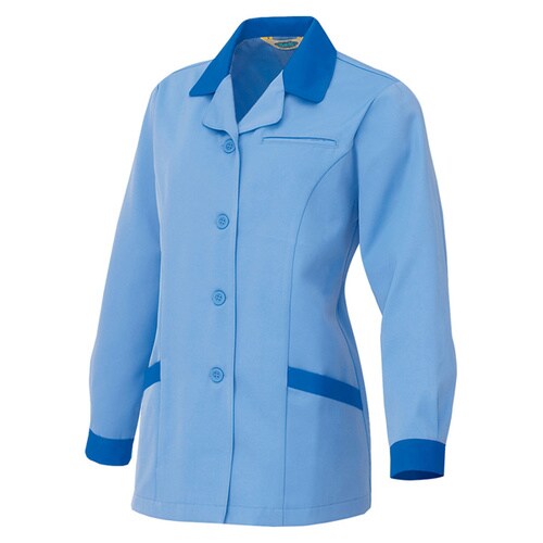 レディース長袖スモック サックス 4L