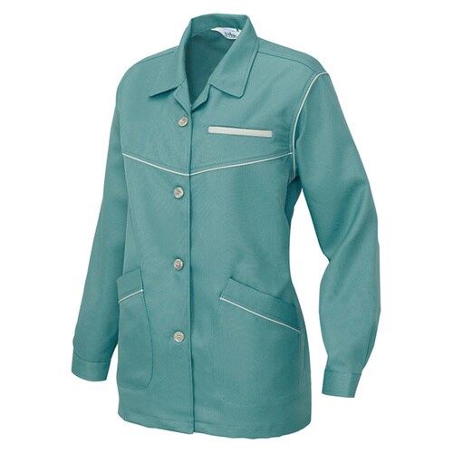 レディース長袖スモック ターコイズ LL