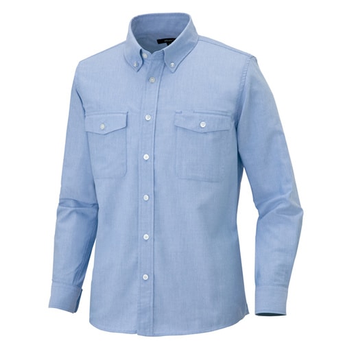 長袖ボタンダウンシャツ サックス SS