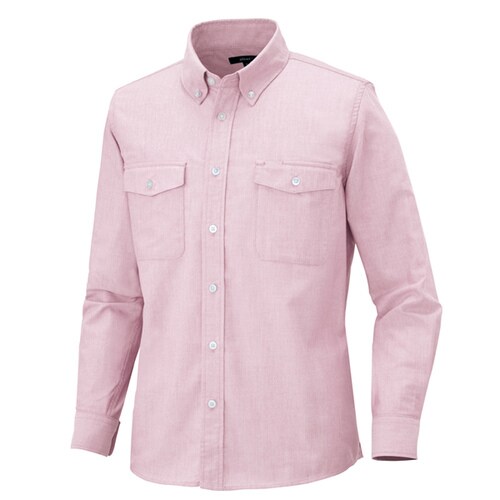 長袖ボタンダウンシャツ ピンク S