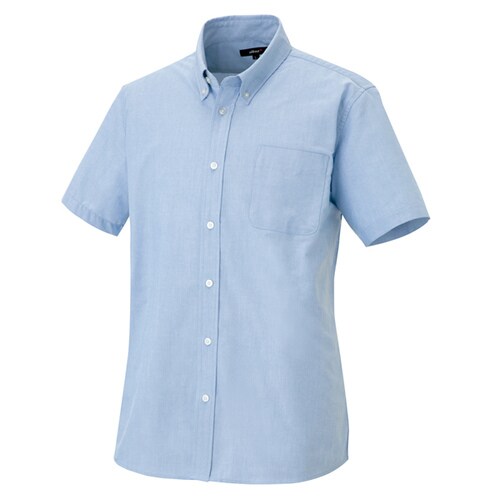 メンズ半袖ボタンダウンシャツ サックス 3L