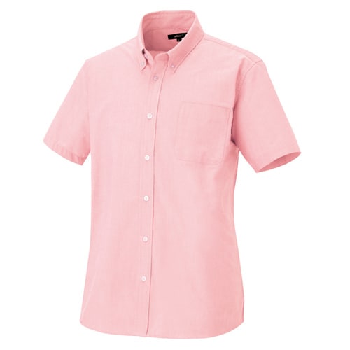 メンズ半袖ボタンダウンシャツ ピンク M