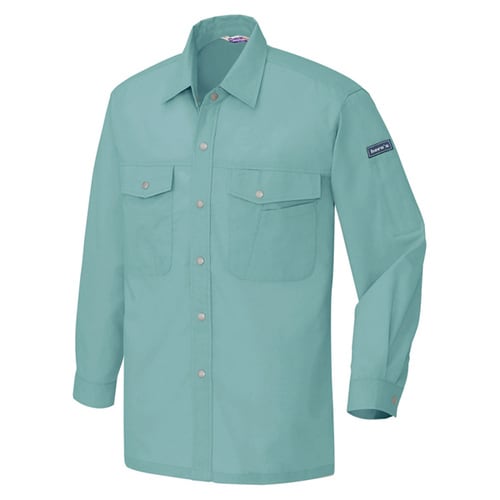 長袖シャツ(配色なし・薄地) ターコイズ SS