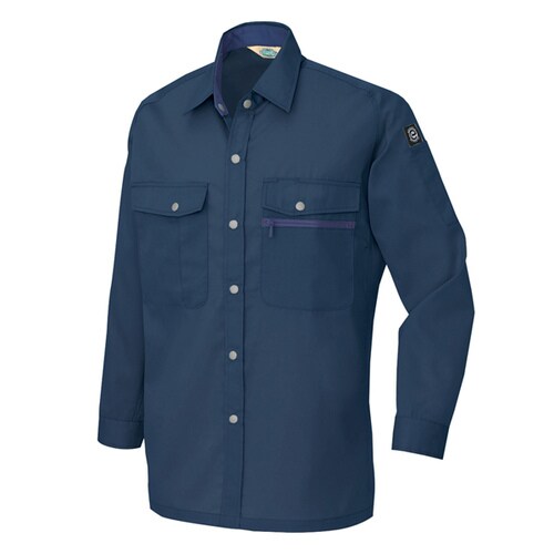 長袖シャツ ネイビー LL