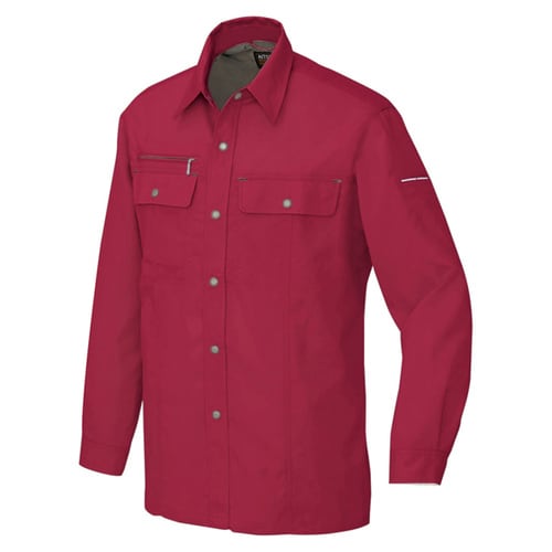 長袖シャツ ワインレッド S